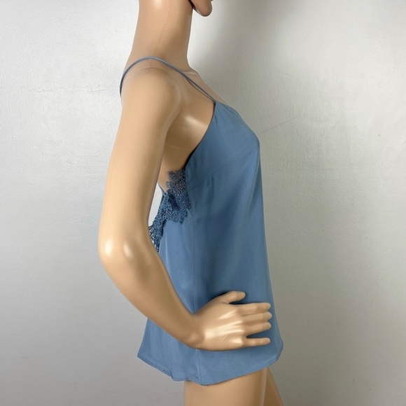 NEW CAMI NYC BLUE SILK TOP - Picture 4 of 8
